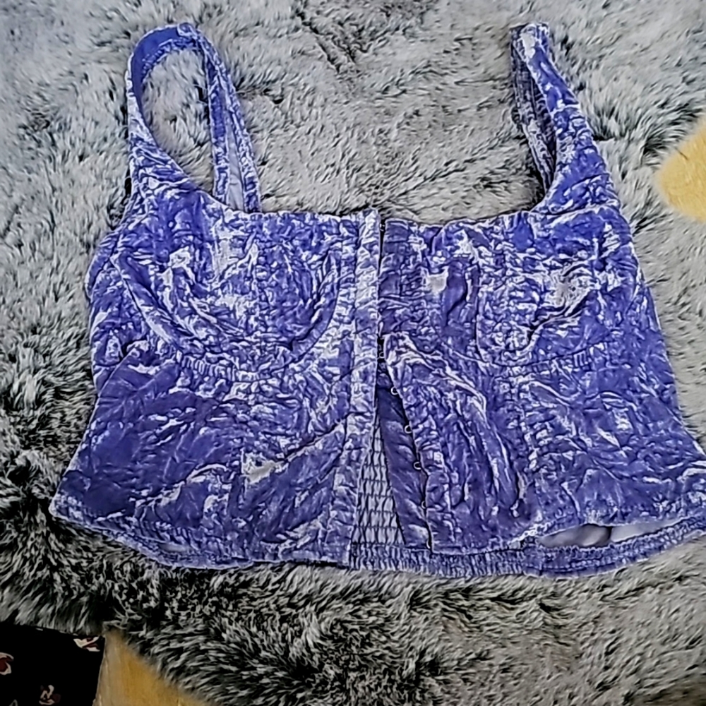 Velvet Lavender Purple Corset Crop Top